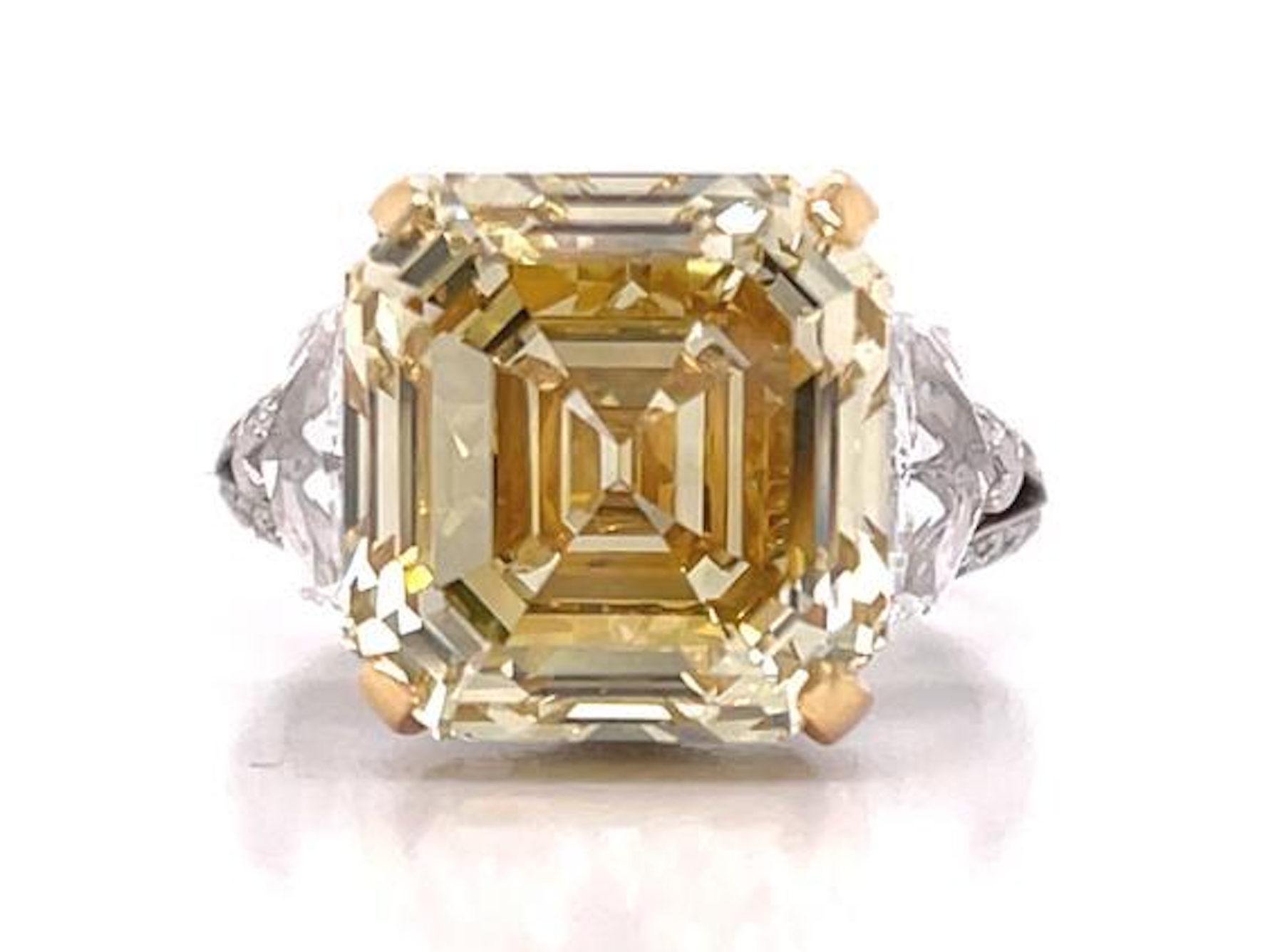 12 Carat Asscher Emerald Hybrid Yellow Lab Diamond Halo Extravagant Statement Ring Holiday Bling Ring 925/18k Ready to outlet Ship Size 11