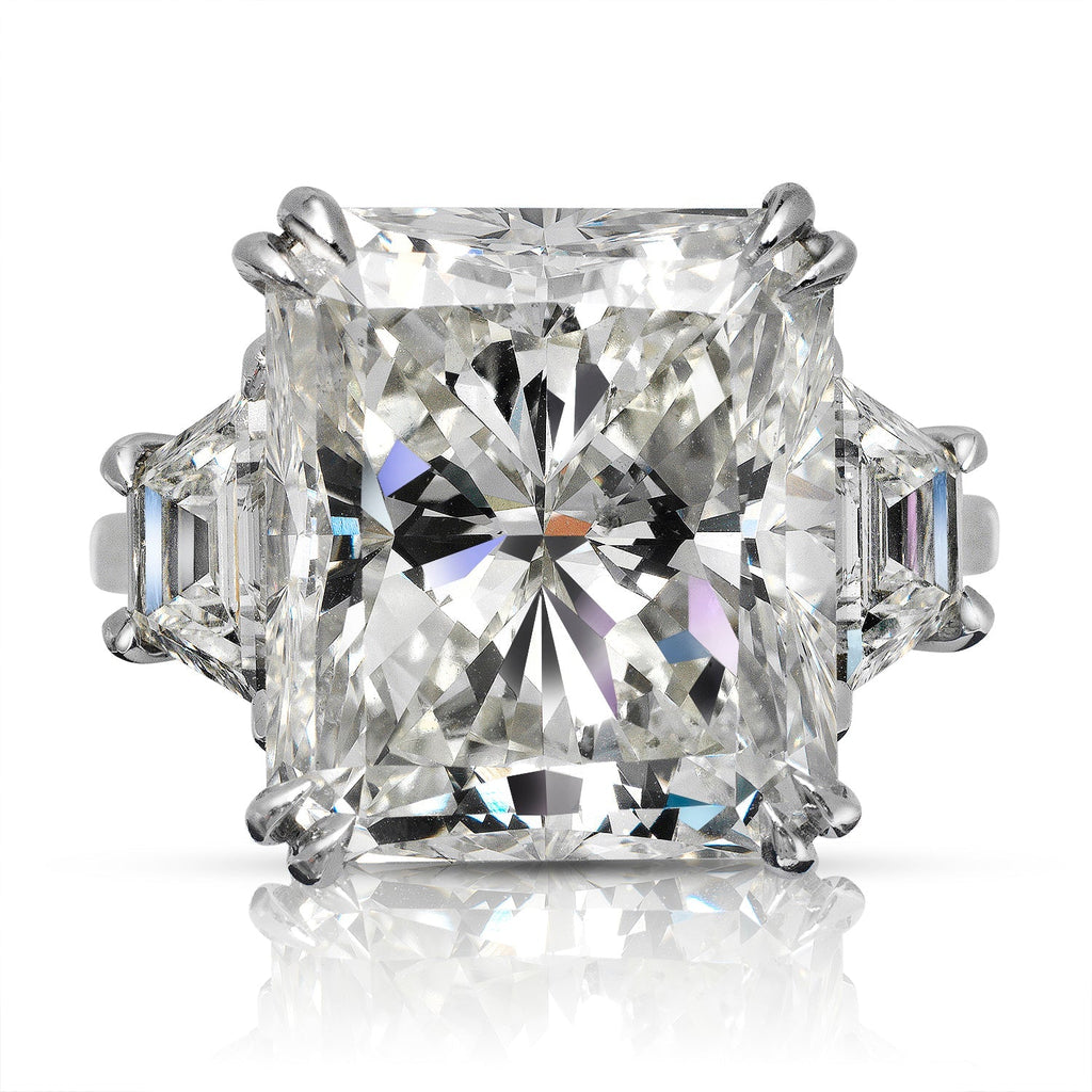 ceres 14 carat radiant cut k color si2 clarity diamond engagement ring  platinum gia certified 13 ct k si2 by mike nekta