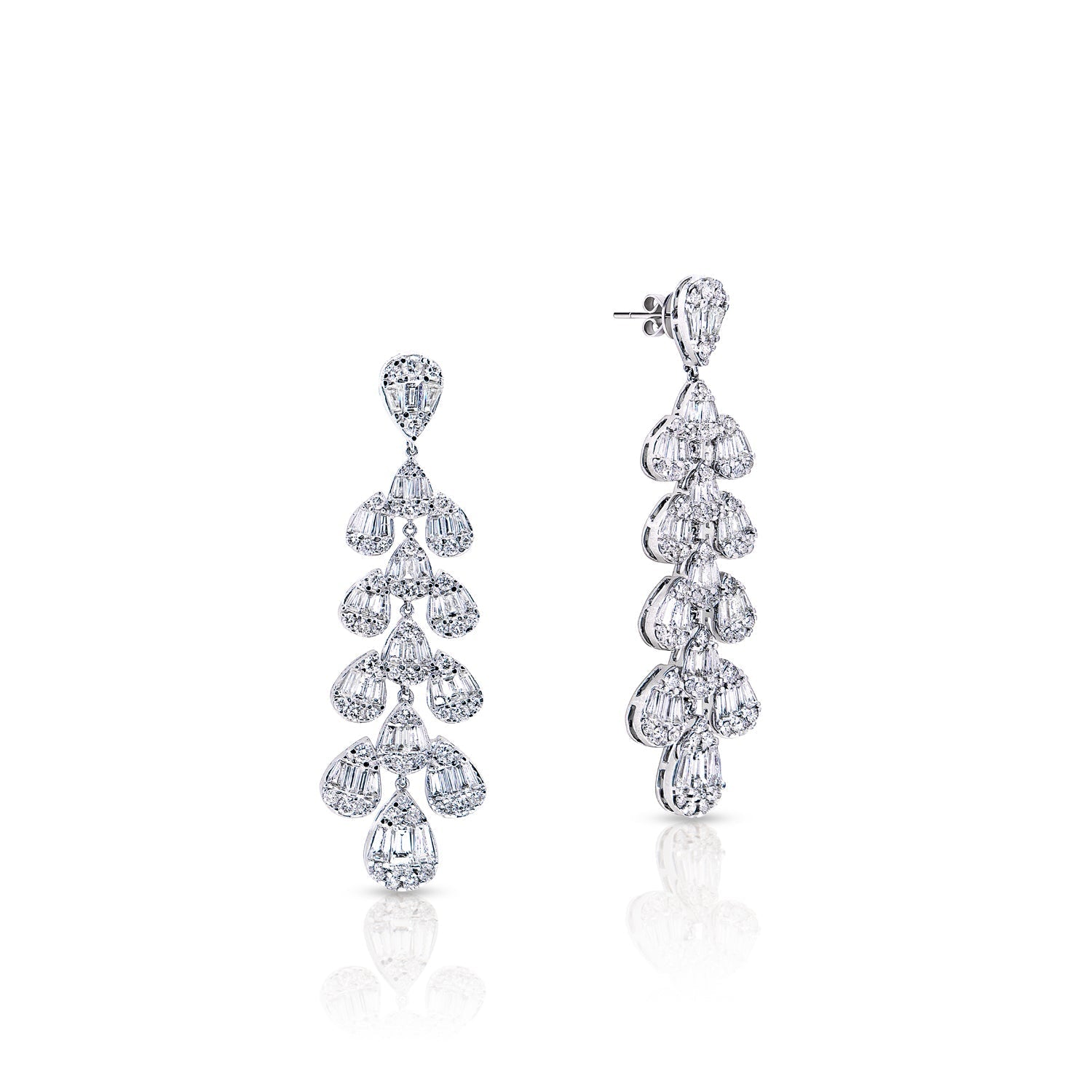 14 k on sale white gold diamond earrings 6 diamond