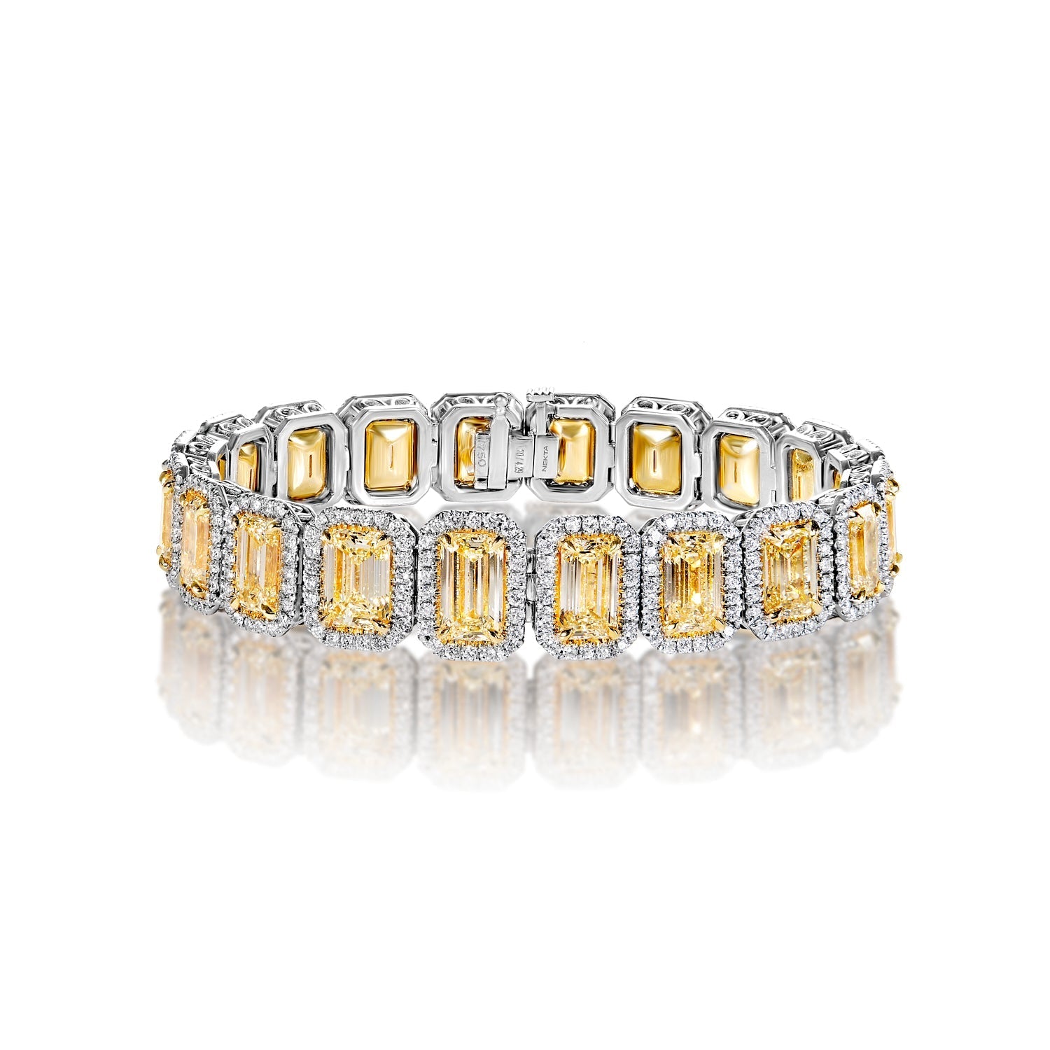 Emerald cut outlet bracelet, 18K Gold