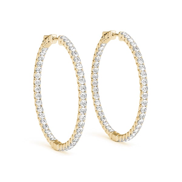 14k Yellow Gold selling (50mm/2 inch) Round Tube Hoop Earrings