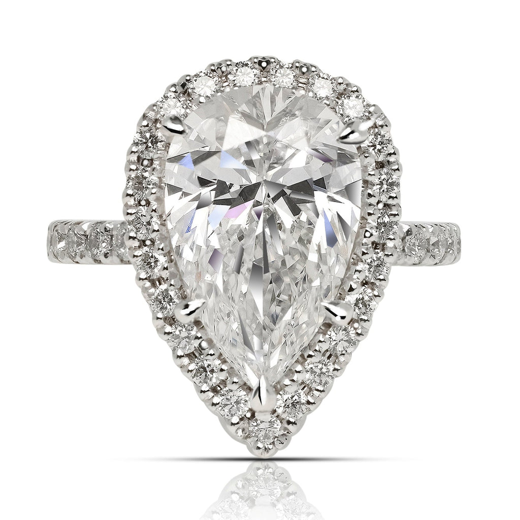 Four carat pear hot sale shaped diamond