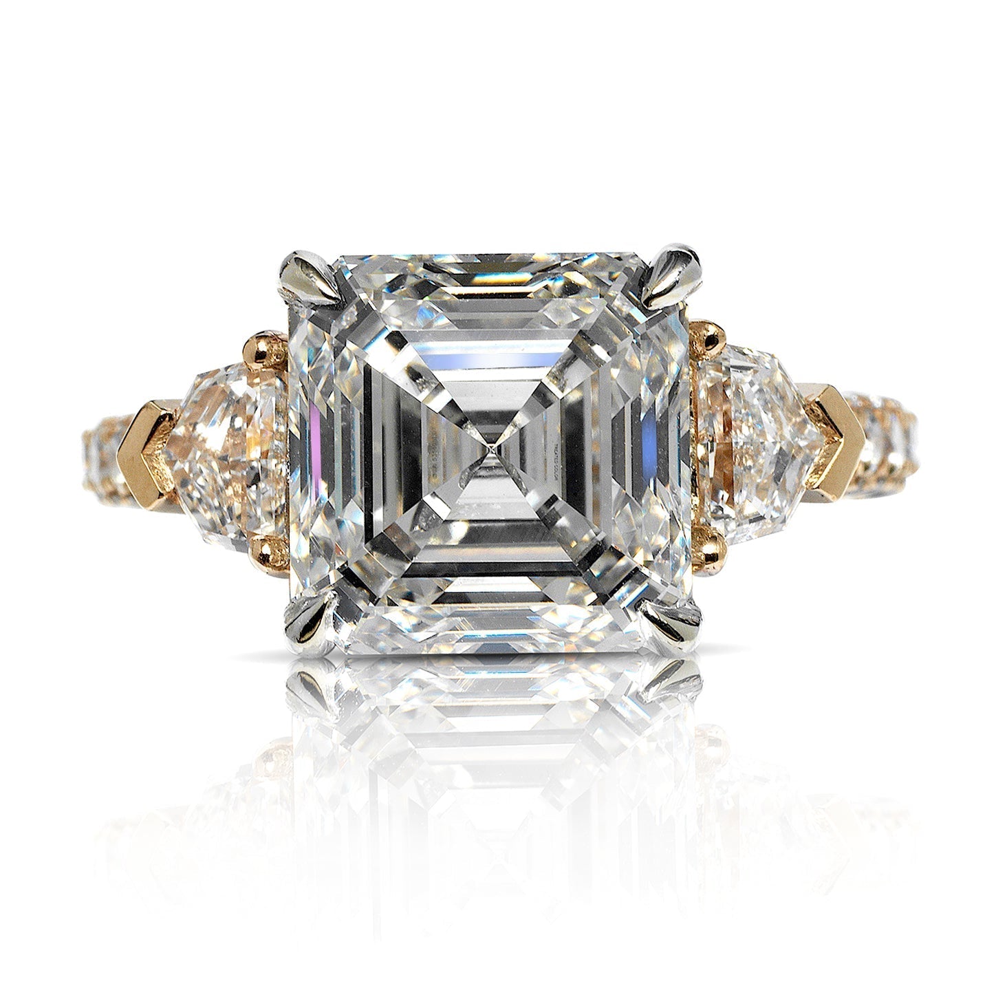 Ring size 8 asscher offers prince cut baguettes