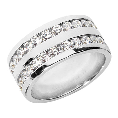 Silver Diamond 10mm buy Wedding Ring