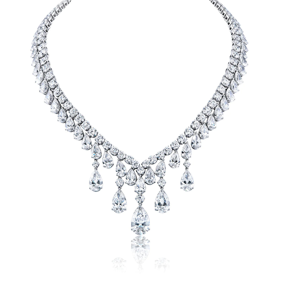 Unveiling the Magnificence: Leeah 105 Carats Combine Mix Shape Lab-Grown Diamond Bib Necklace