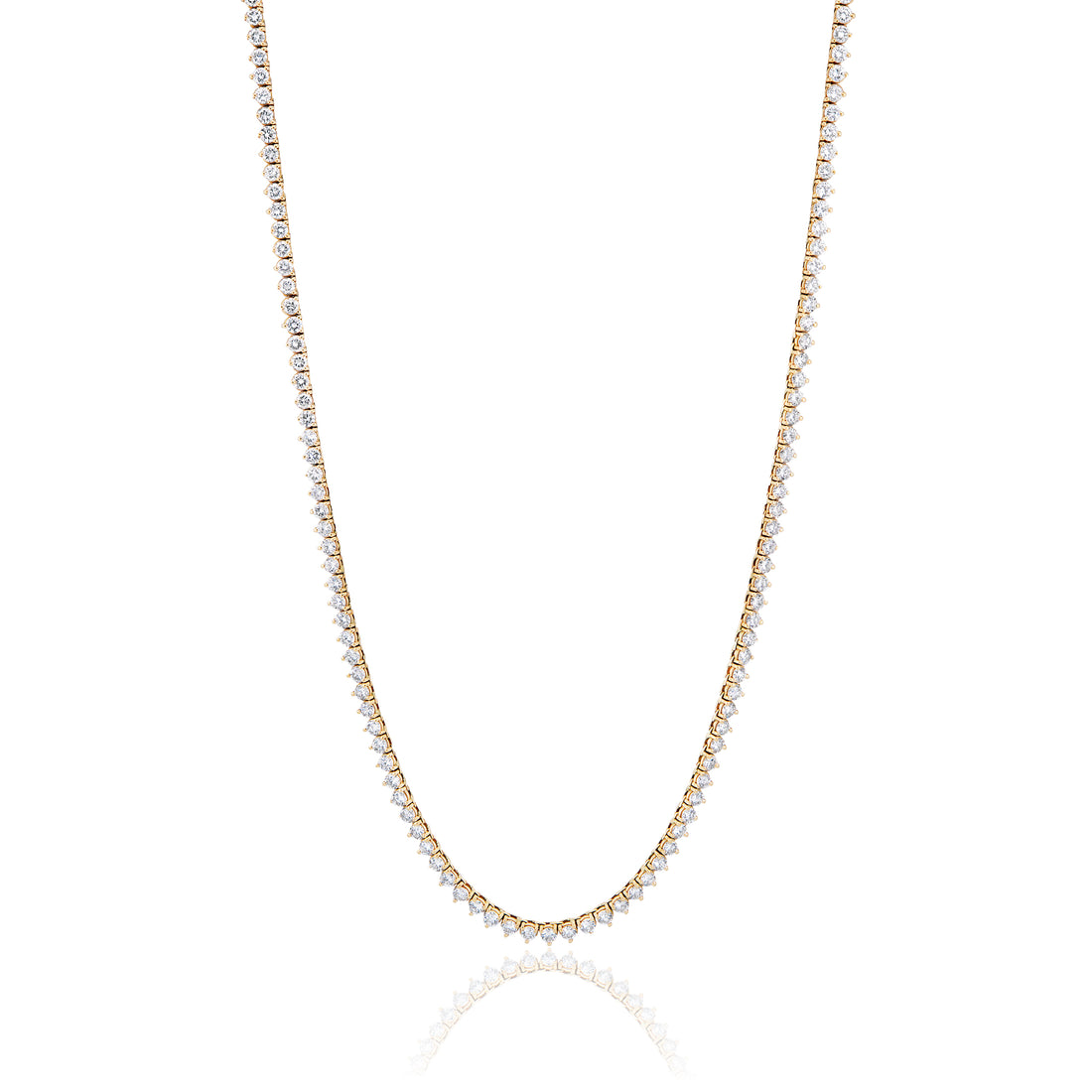 Keira 30.80 Carats Round Brilliant Cut Diamond Tennis Necklace in 14k Yellow Gold - blog