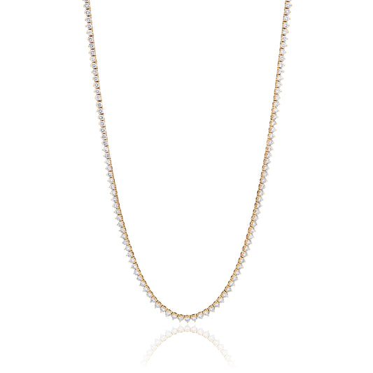 Keira 30.80 Carats Round Brilliant Cut Diamond Tennis Necklace in 14k Yellow Gold - blog