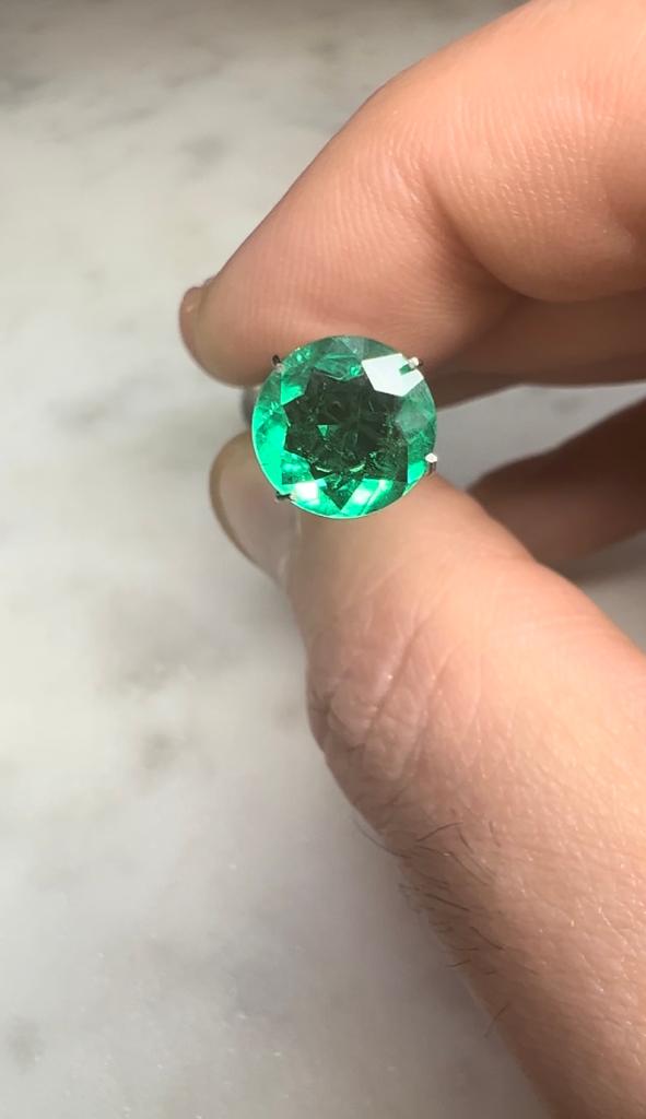 1.56 CARAT ROUND CUT NATURAL GREEN EMERALD LOOSE GEMSTONE