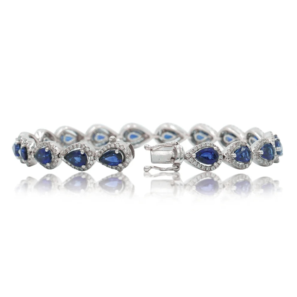 Azariah Pear Cut Sapphire & Diamond Bracelet Back