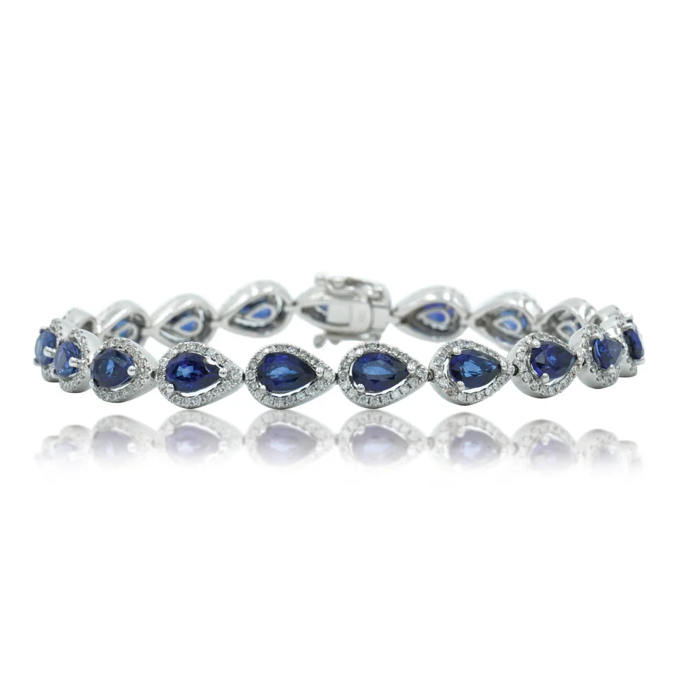 Azariah Pear Cut Sapphire & Diamond Bracelet Front