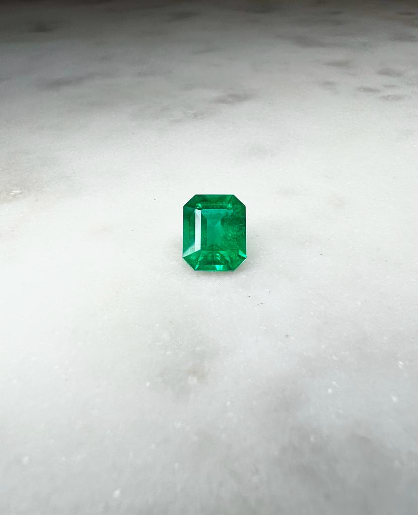 2.44 CARAT EMERALD CUT NATURAL VIVID GREEN EMERALD LOOSE GEMSTONE