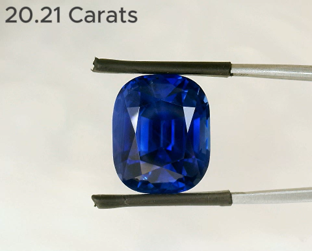 20.21 Carat Cushion Cut Blue Sapphire