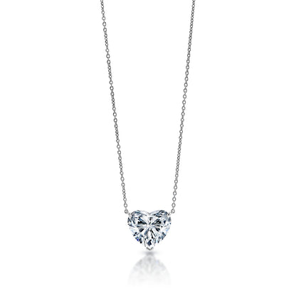 Lashana 10 Carat H SI1 Heart Shape Lab-Grown Diamond Pendant Necklace in Platinum. GIA Certified By Mike Nekta