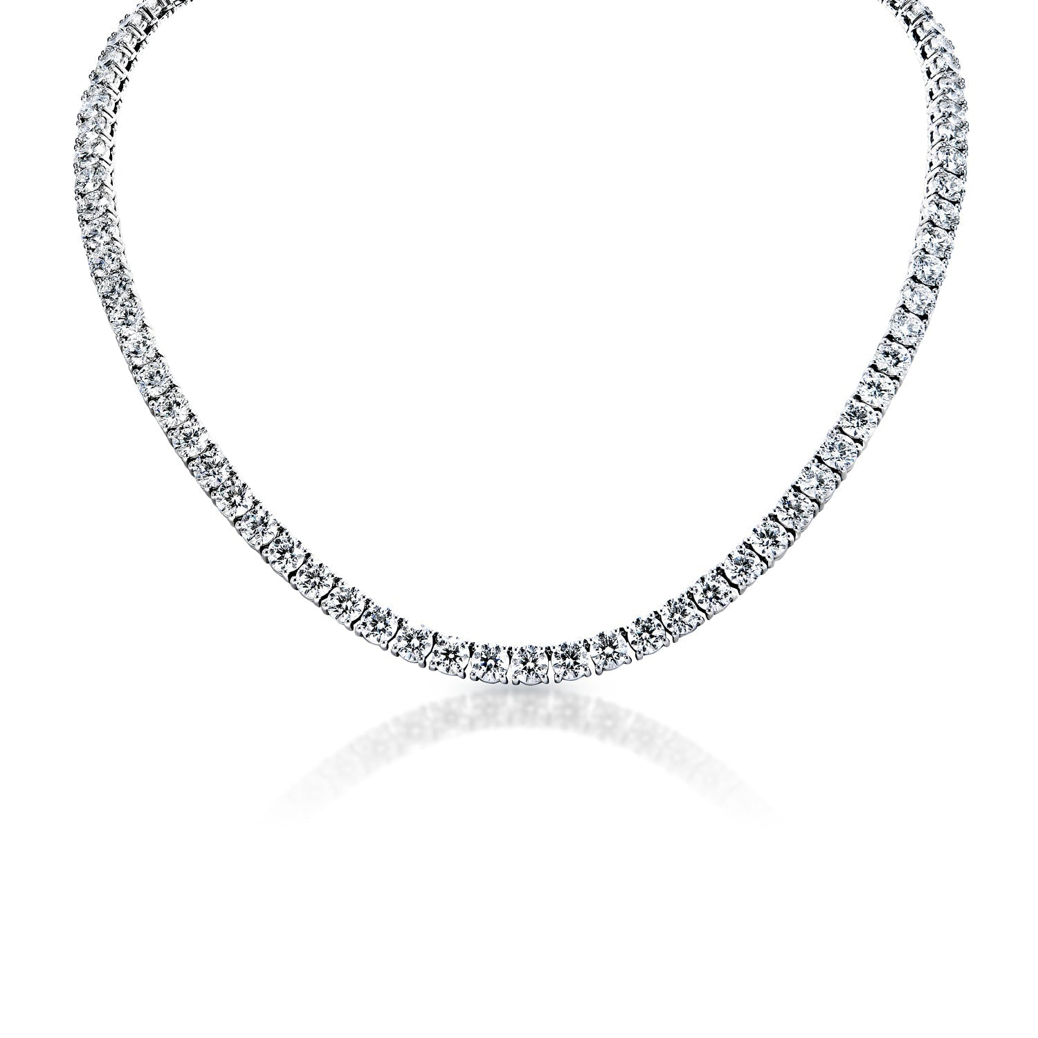 Laketia 87 CarLaketia 87 Carat EFG VS Round Brilliant Lab Grown Diamond Tennis Bracelet in 14k White Gold Front View