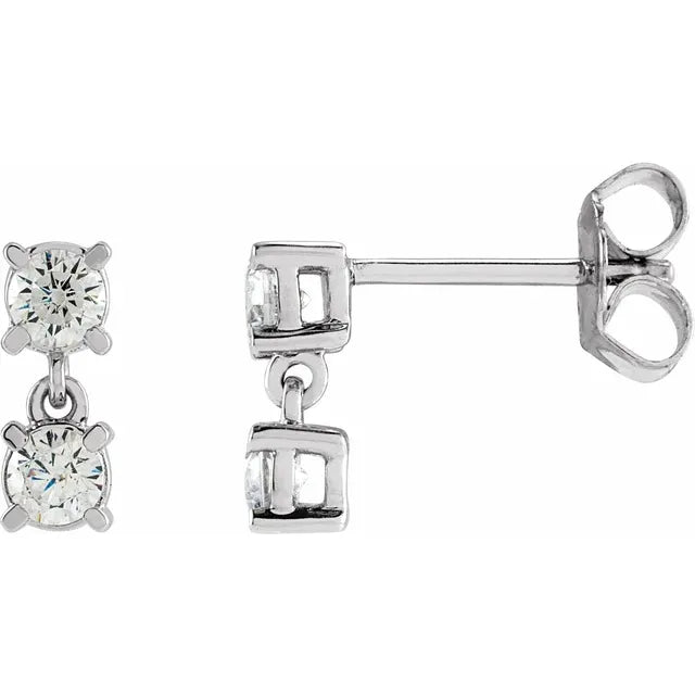 Lab-Grown Diamond Two-Stone Earrings