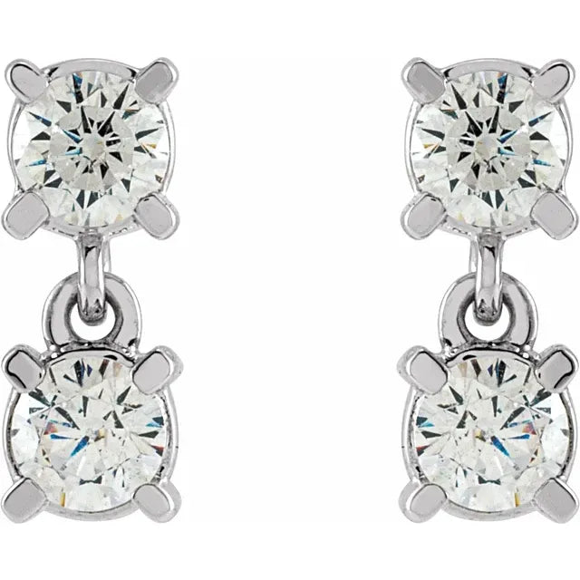 Lab-Grown Diamond Two-Stone Earrings