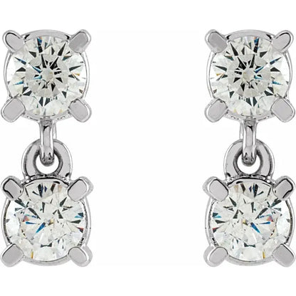 Lab-Grown Diamond Two-Stone Earrings