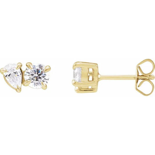 Lab-Grown Diamond Two-Stone Earrings