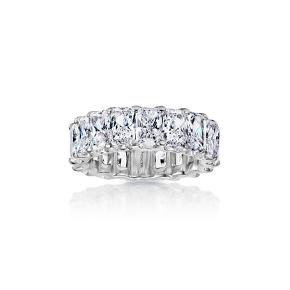 Luvinia 8 Carat Radiant Cut Lab-Grown Diamond Eternity Band in 14k White Gold Front Vie