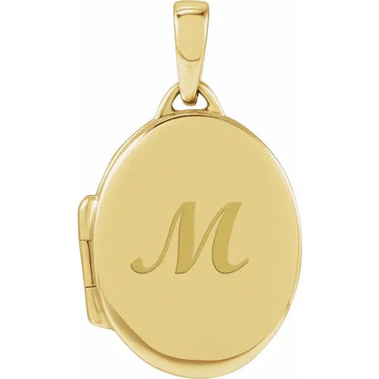 Oval Locket 14k Yellow Gold Engravable