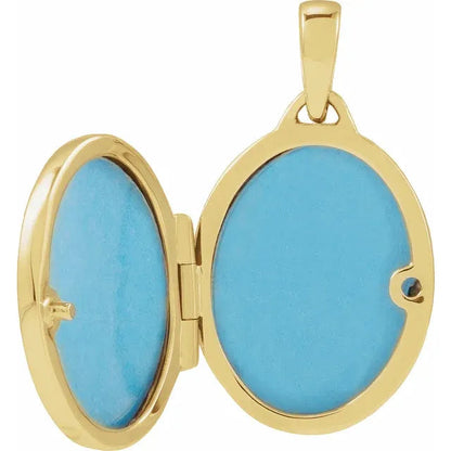 Oval Locket 14k Yellow Gold Engravable