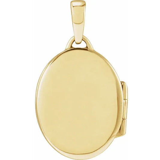 Oval Locket 14k Yellow Gold Engravable