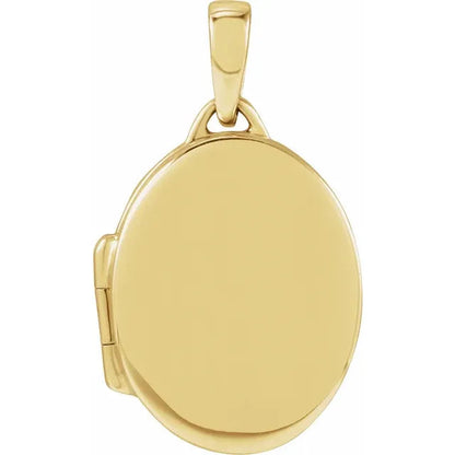 Oval Locket 14k Yellow Gold Engravable