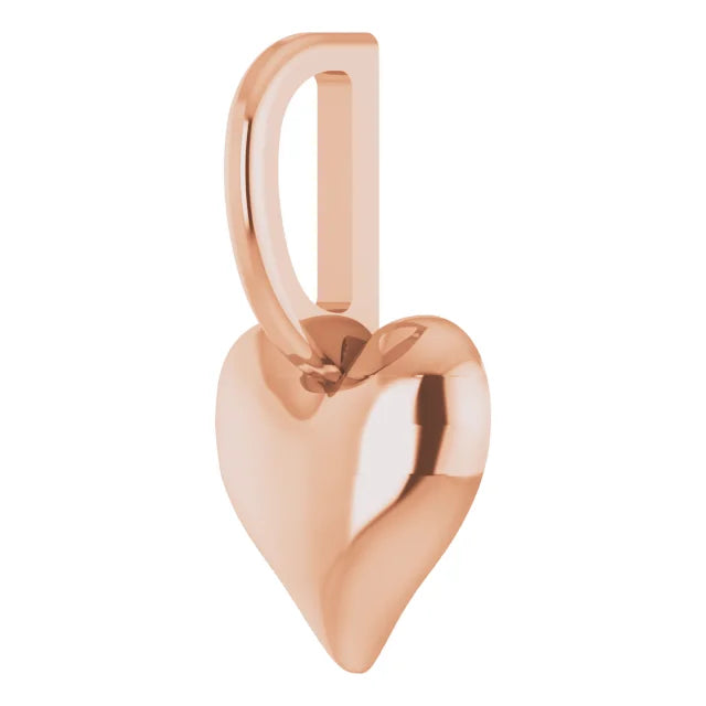  Tiny Puff Heart Charm Pendant 14k Rose Gold