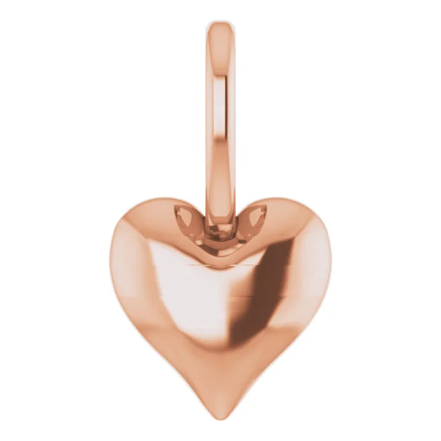  Tiny Puff Heart Charm Pendant 14k Rose Gold