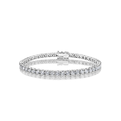 Zuri 9 Carats Round Brilliant Diamond Tennis Bracelet in 14k White Gold Full View