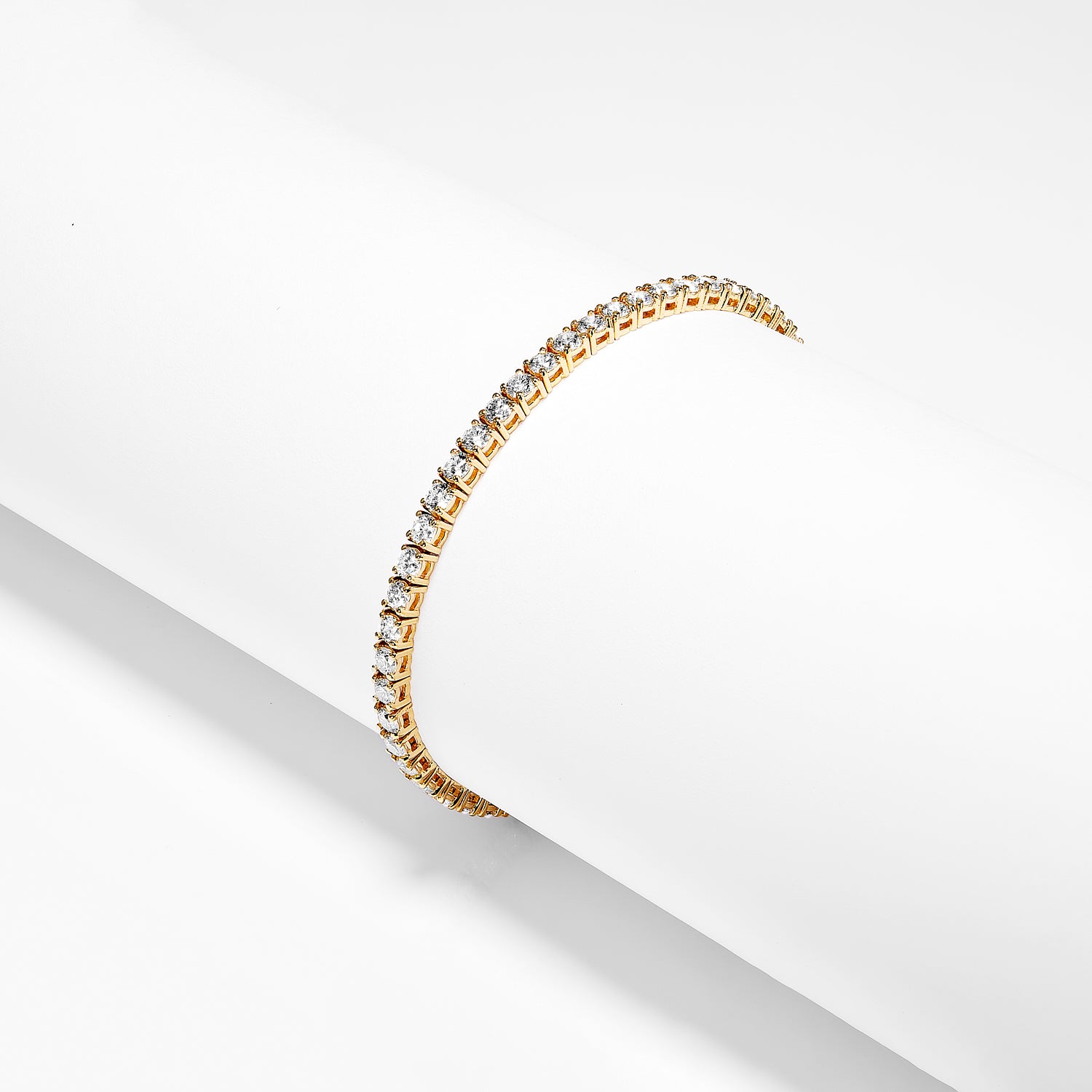 Esme 11 Pointer Each Stone Round Brilliant Diamond Tennis Bracelet in 14k Yellow Gold