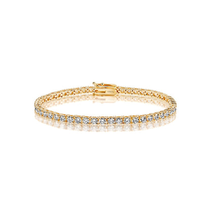 Esme 11 Pointer Each Stone Round Brilliant Diamond Tennis Bracelet in 14k Yellow Gold Full View