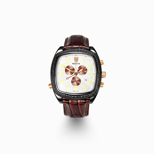 NEKTA WATCH: EMPIRE Brown Leather Strap