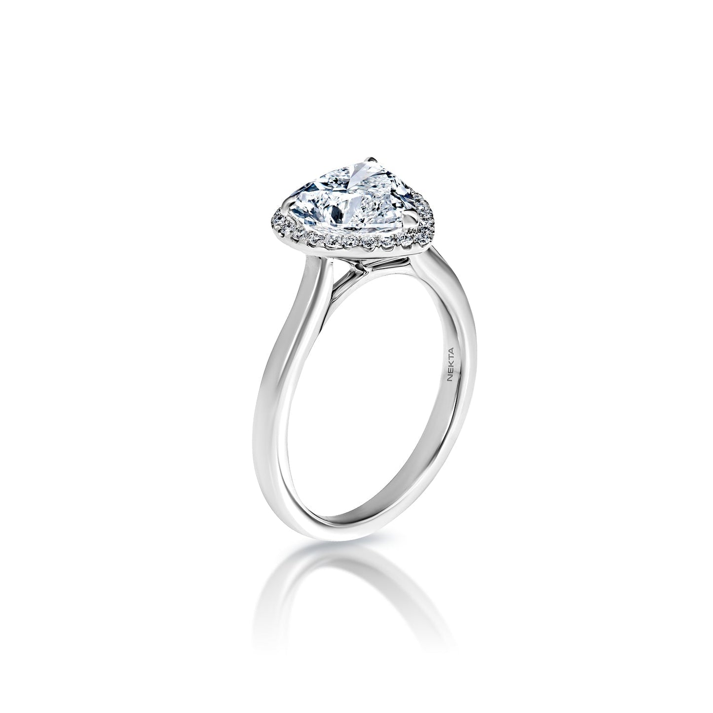 Lois 3 Carat G VS2 Heart Shape Lab Grown Diamond Engagement Ring in 18k White Gold. Solitaire