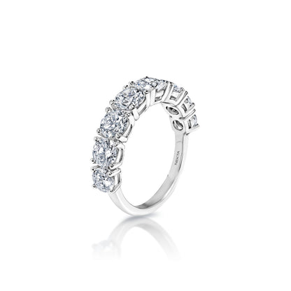 Leticia 3 Carat Round Brilliant Diamond Half Eternity Band in 14k White Gold Side View