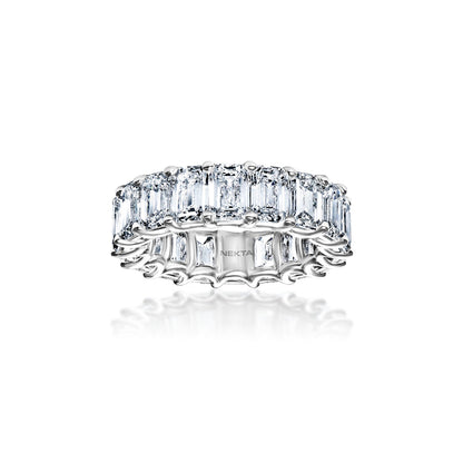 Libera 9 Carat E-F VS1 Emerald Cut Lab-Grown Diamond Eternity Band Front View