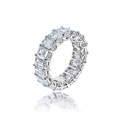 Libera 9 Carat E-F VS1 Emerald Cut Lab-Grown Diamond Eternity Band Side View