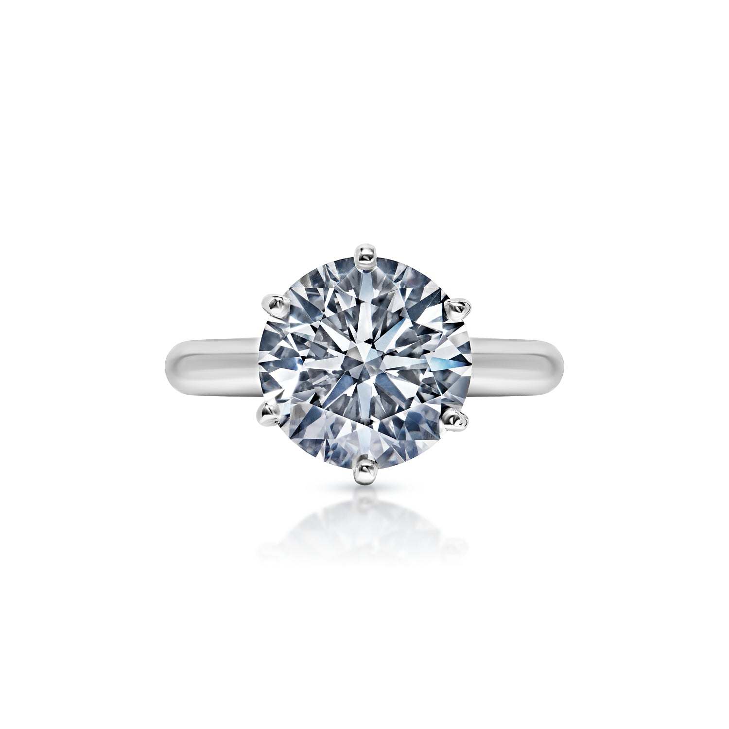 Lefa 4 Carat G VS2 Round Brilliant Lab Grown Diamond Solitaire Engagement Ring Front View