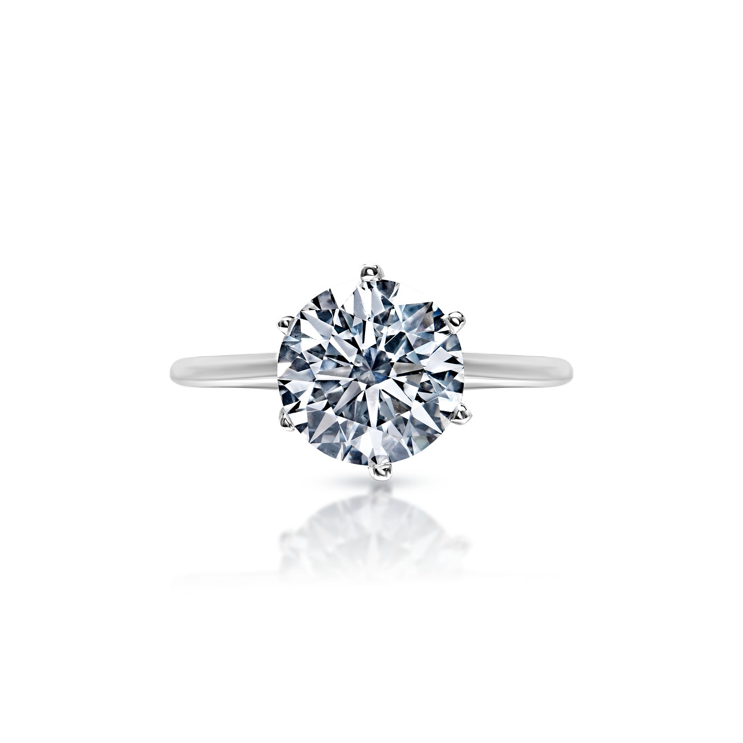 Lupita 2 Carat F VS1 Round Brilliant Diamond Solitaire Engagement Ring Front View