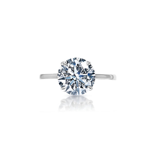 Leura 2 Carat G VS1 Round Brilliant Diamond Solitaire Engagement Ring in 14k White Gold Front View