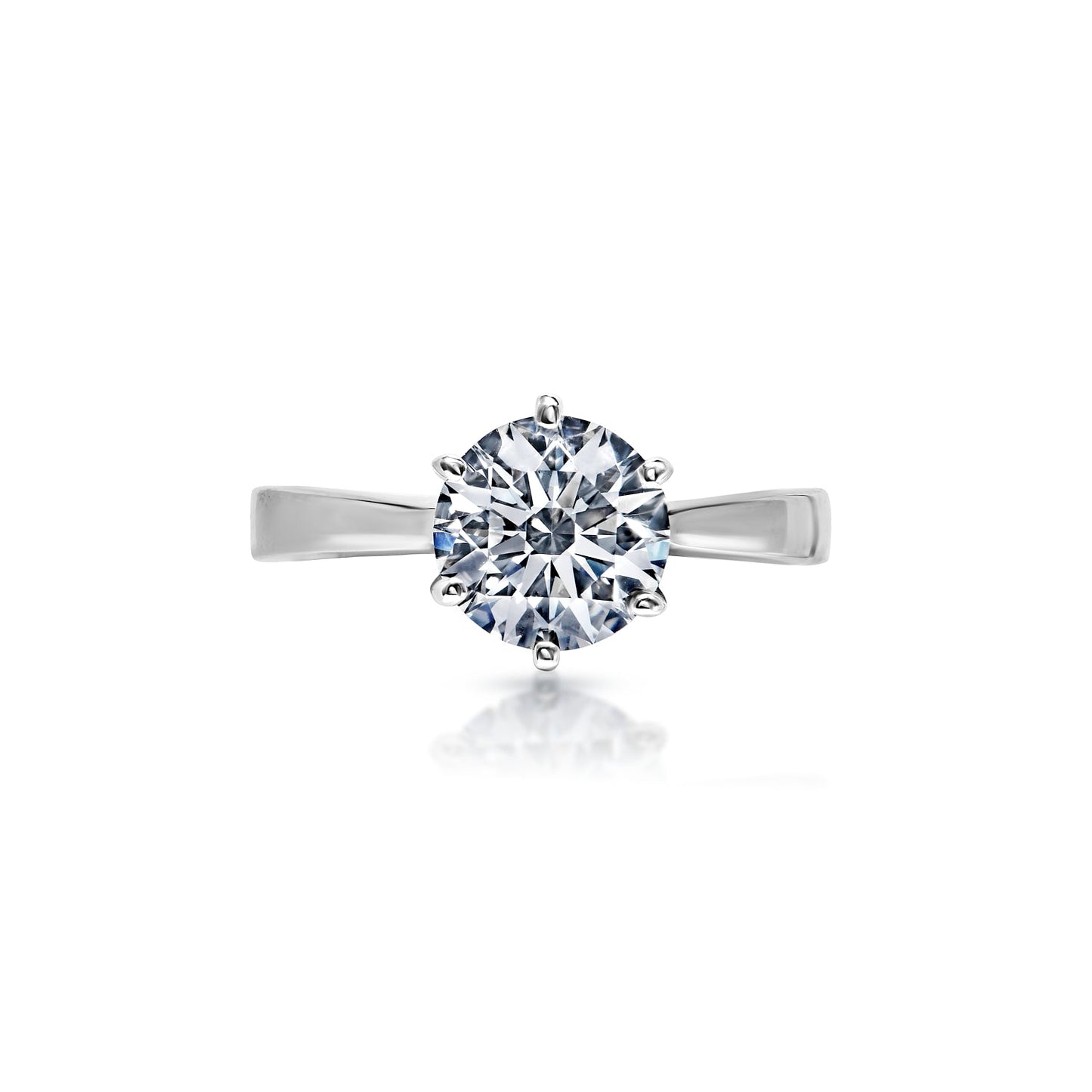 Leiana 1 Carat G VS1 Round Brilliant Diamond Solitaire Engagement Ring Front View