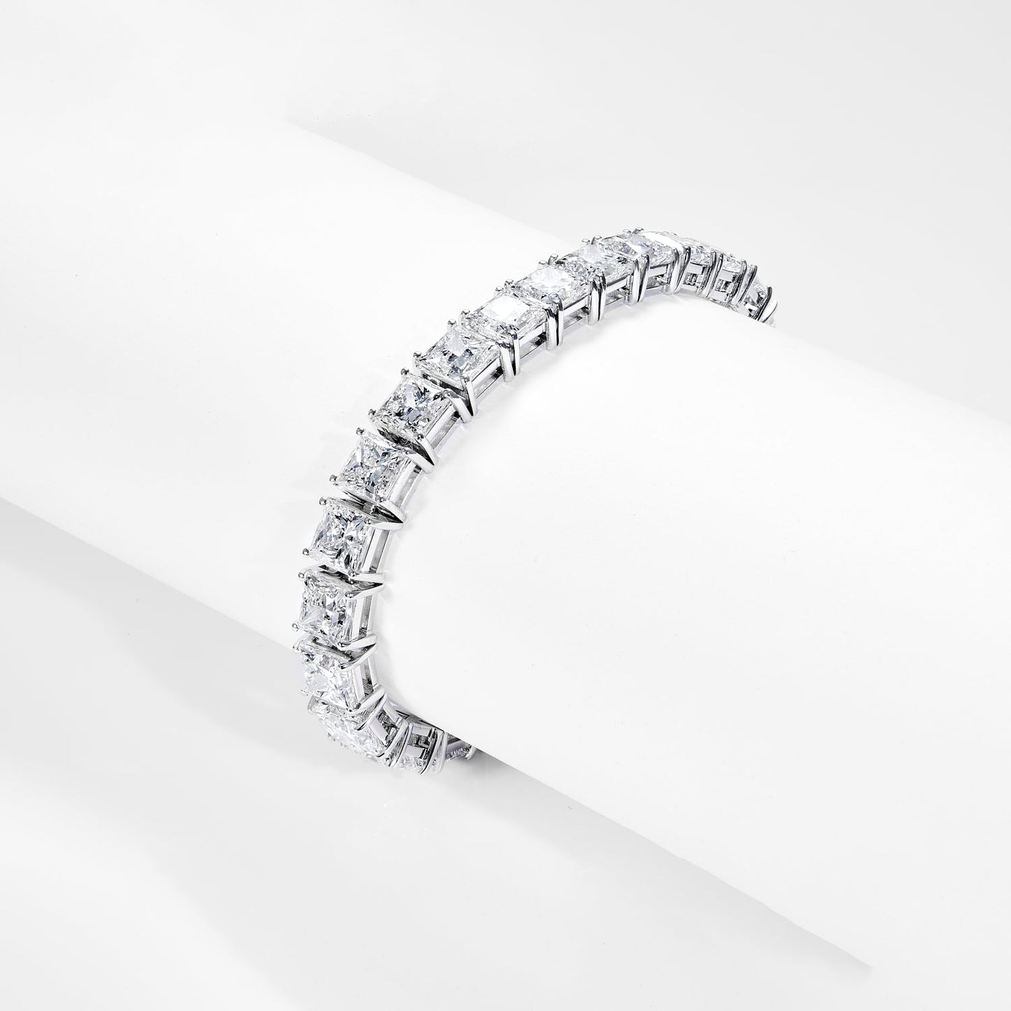 Kori 41 Carat F VS1 Princess Cut Lab Grown Diamond Tennis Bracelet in 14k White Gold