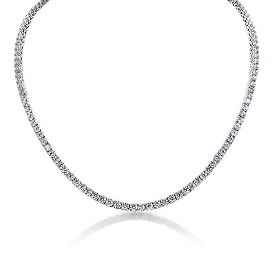 Levonda 30 Carats Round Brilliant Lab-Grown Diamond Tennis Necklace Full View