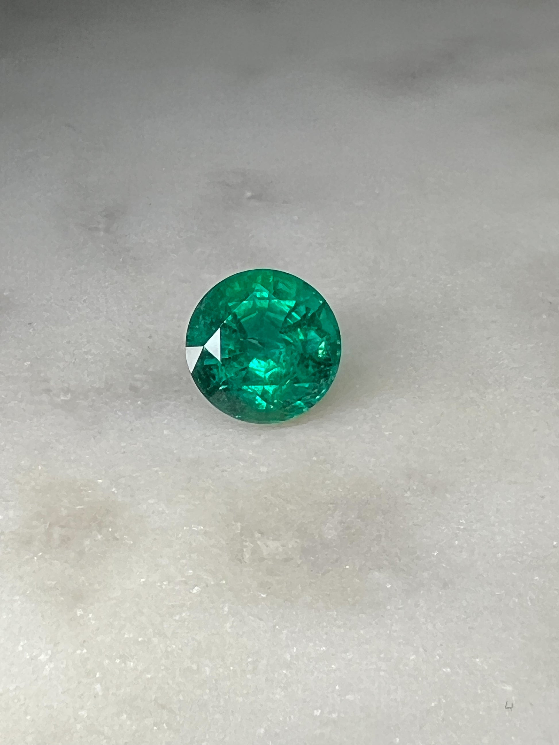 4.89 CARAT ROUND CUT NATURAL VIVID GREEN EMERALD LOOSE GEMSTONE