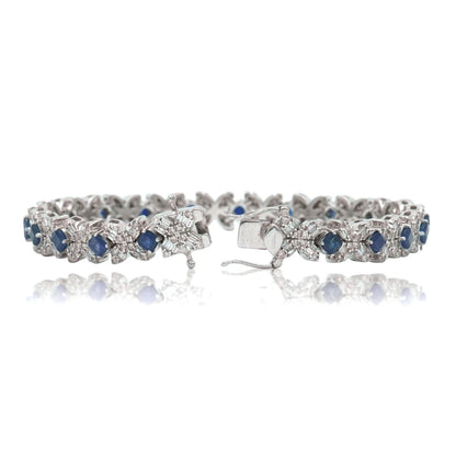 Kenzie Asscher Cut Sapphire & Diamond Bracelet Back