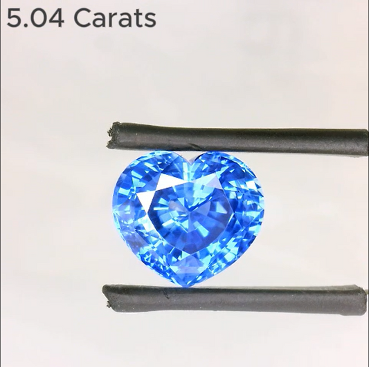 5.04 Carat Heart Shape Blue Sapphire 