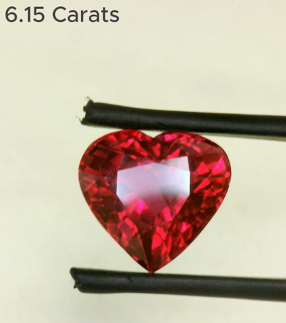 6.15 Carat heart Shape Pinkish-Red Ruby