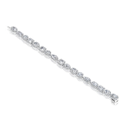 Promise 21 Carat Combine Mix Shape Diamond Bracelet in Platinum