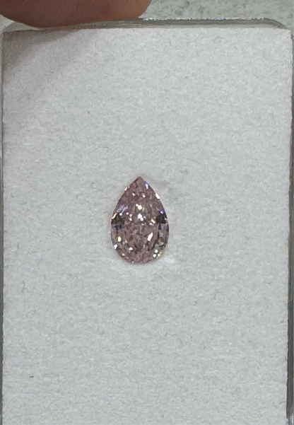 1.6 CARAT PEAR SHAPE NATURAL FANCY PURPLISH PINK EVEN LOOSE PINK DIAMOND GIA CERTIFIED 1.6 CT FPuP