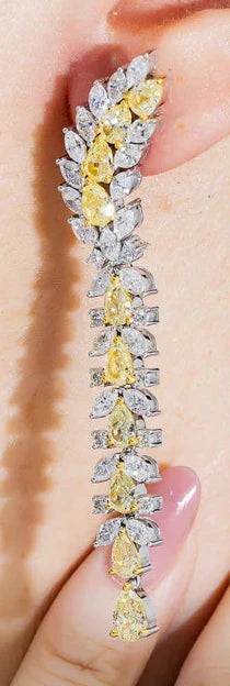 Fancy Yellow Diamond Drop Earrings